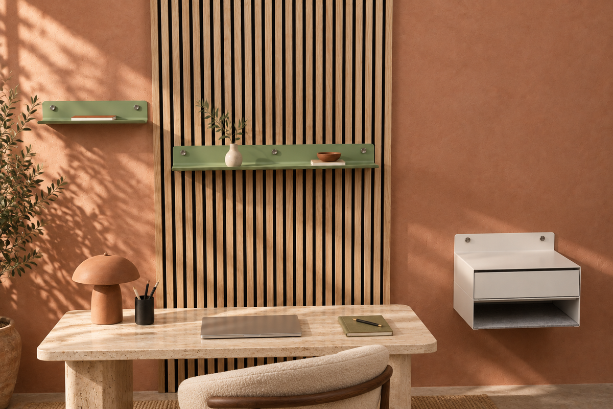 Composition d’inspiration associant étagères et meubles MODULO Wood Vibe
