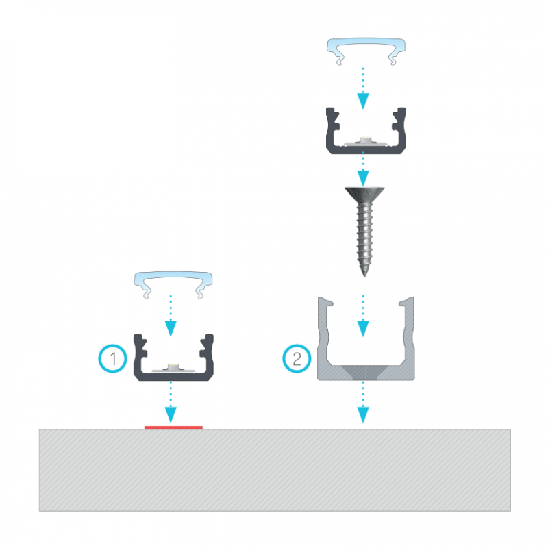 clip de fixation profilé led  wood vibe