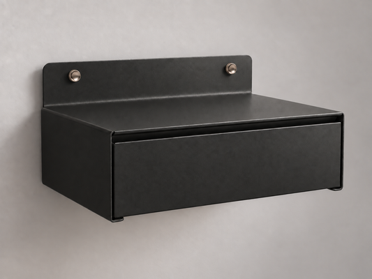 MODULO — 1 module seul — Noir · vue de trois quarts, tiroir fermé