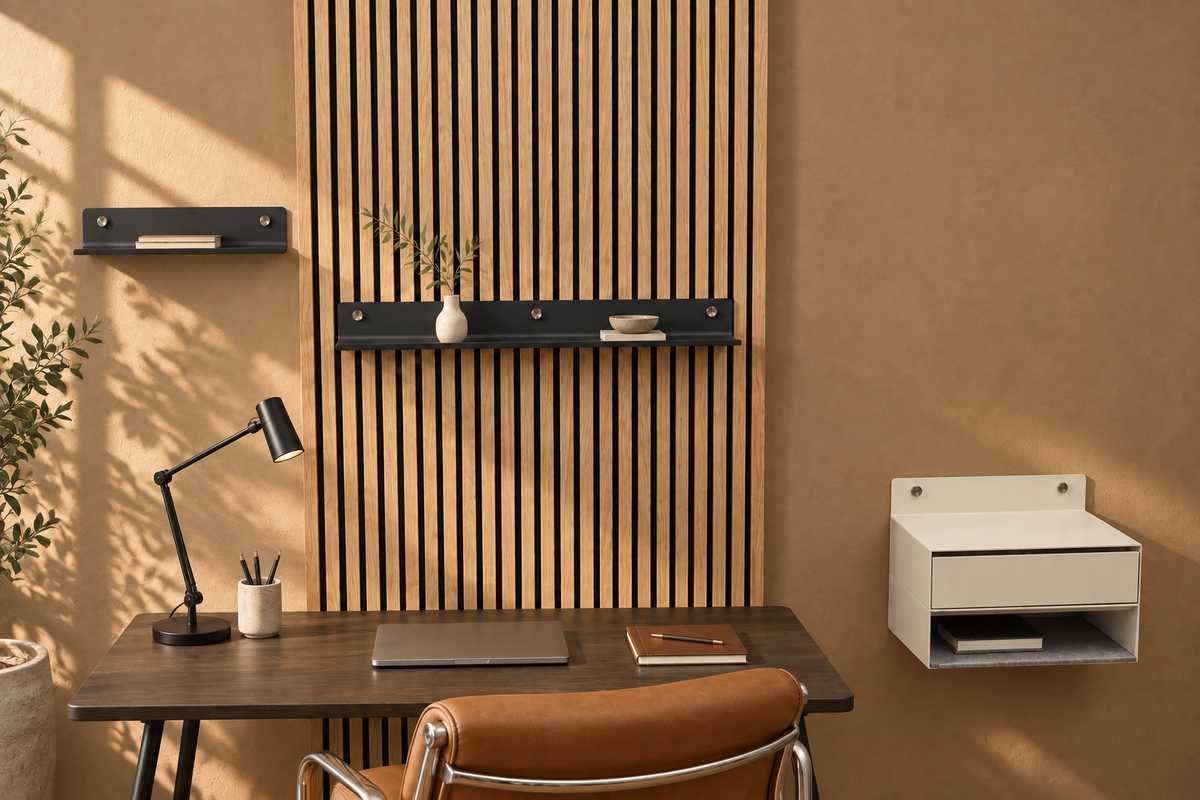 Composition d’inspiration associant étagères et meubles MODULO Wood Vibe