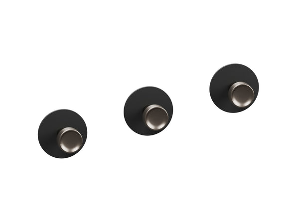 pateres lot de 3 noir — fond blanc